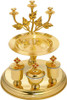 Orthodox Vigil Set, Triple Candlestick with Chalice