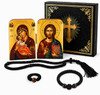 5 Pcs Orthodox Prayer Set,Theotokos and Jesus Icon Orthodox with Chotki Prayer Rope Rosary/Bracelet/Finger Ring,Greek Christian Gifts