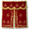 Premium Gold Metallic Thread Zardozi Work Velvet Church Banner Wheat Grapes Hand Embroidered Altar Cover Cloth