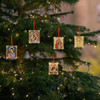 Religious Christmas Ornaments Nativity of Christ, Holy Family, Perpetual Help Icon, and Virgin Mary Icons, 2 Sided, Wooden, Red Ribbons, Orthodox Catholic Christian, Set of 5