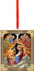 Religious Christmas Ornaments Nativity of Christ, Holy Family, Perpetual Help Icon, and Virgin Mary Icons, 2 Sided, Wooden, Red Ribbons, Orthodox Catholic Christian, Set of 5