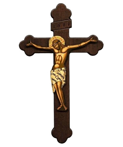 Cross Crucifixion Icon – Engraved Wood