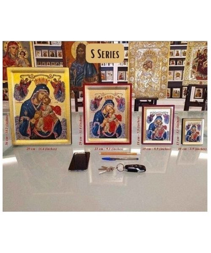 Saint Paisios Silk Screen Icon – Gold & Engraved Wood