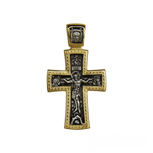 Silver Cross with Jesus Christ and Saint George