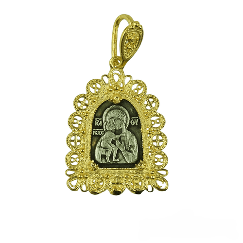 Theotokos Glykofilousa Silver Pendant