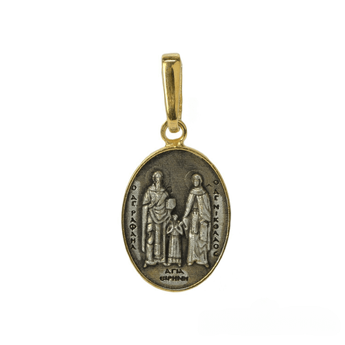 Saints Raphael, Nicholas and Irene Pendant