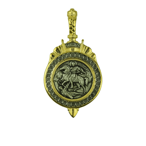 Saint Dimitrios Horseback Silver Pendant