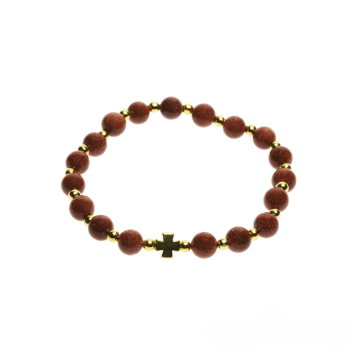 Prayer Rope with Red Crysolite and Cross