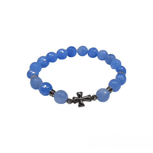 Prayer Rope with Blue Agate Beads