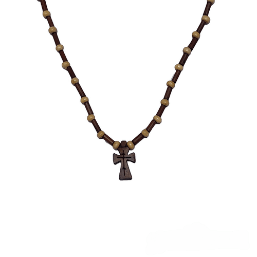 Wooden Neck Cross made of Walnut Tree and Boxwood