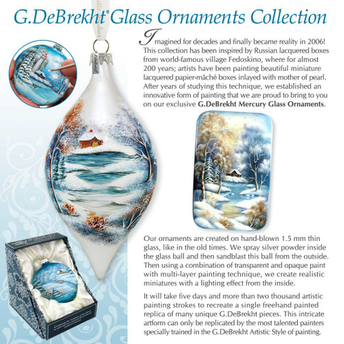 Orthodox Nativity Glass Ornament by G. DeBrekht - Nativity Holiday Decor - 73752G