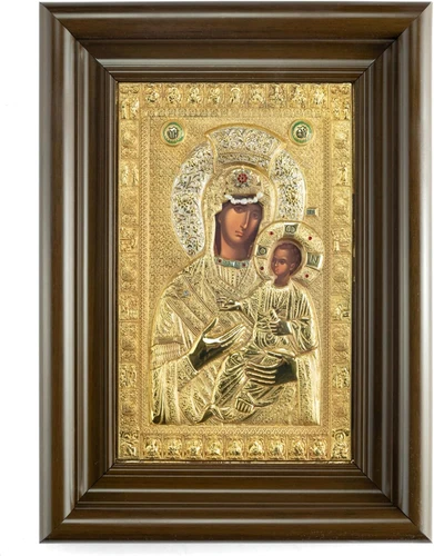 VATOPEDI MONASTERY MOUNT ATHOS Mother Of God Vimatarissa - Replica of Miraculous Icon from Mount Athos (28 x 20cm)