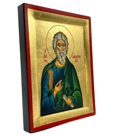 Apostle Marcos Silk Screen Icon – Gold & Engraved Wood