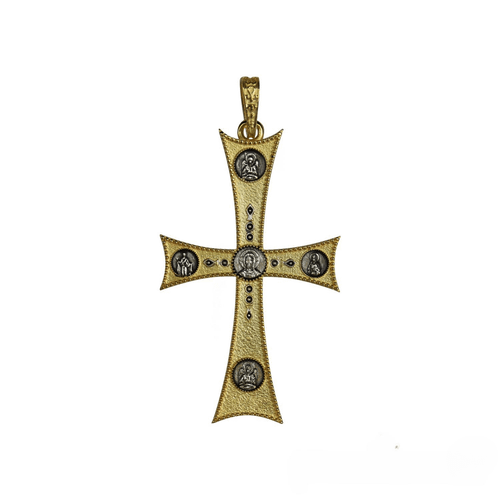 Silver Cross with Jesus Christ - Virgin Mary - St. John Theologian - Archangels