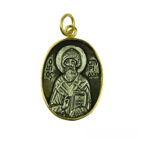 Saint Spyridon Silver Pendant