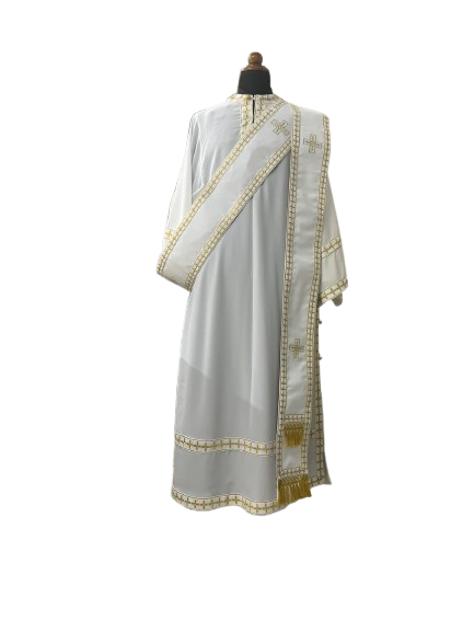 Embroidered Deacon Vestment in Crepe Koshibo Fabric : SE-