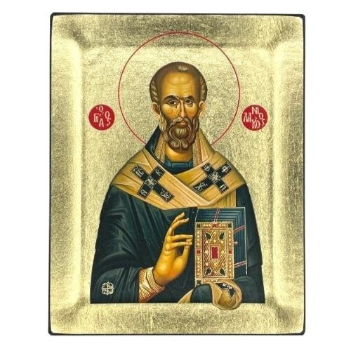 Saint Nicholas from Monastery of Vatopedi , Silk Screen Icon