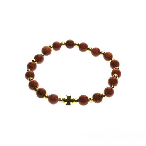 Prayer Rope with Red Crysolite and Cross