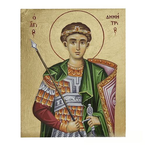 Handmade Religious Iconography with Saint Demetrius the Myrrh-streamer