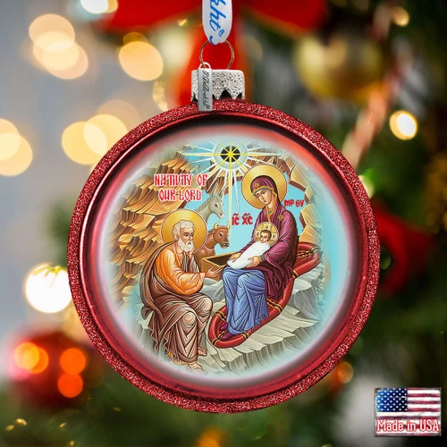 Nativity Glass Ornament by G. DeBrekht