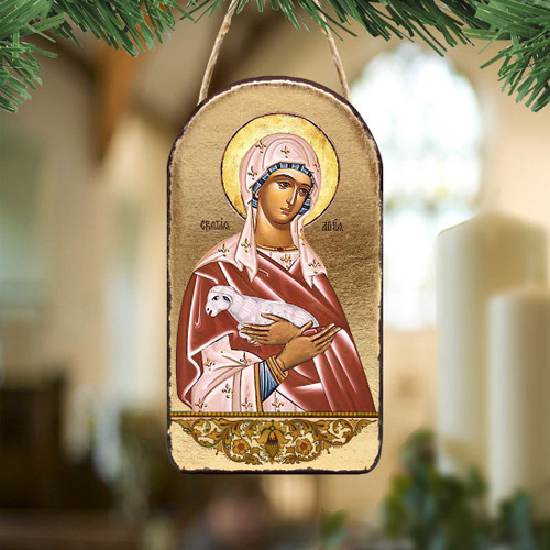 Saint Agnia Religious Christian Sacred Icon Ornament - Inspirational Icon Decor - 87025