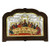 Last Supper (Mystical Supper) Icon – Arched Engraved Silver, Gold & Wood
