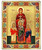 Saint Sophia  & her Daughters Silk Screen Icon – Eastern Style Gold & Engraved Wood