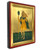 Saint Christopher(Saint Christoforos)Religious Icon Gold & Engraved Natural Wood