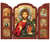 Jesus Christ Pantocrator Silk Screen Triptych Icons – Engraved Gold & Wood