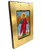 Guardian Angel – Archangel Michael Silk Screen Icon – Gold Frame, Engraved Wood
