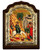 Vaioforos, (The entry to Jerusalem) Icon -  Arched Engraved Silver, Gold & Wood