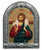 Jesus Christ Good Shepherd Icon Engraved Arched Metal Frame