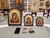 Saint Barbara Icon - Beveled Arched Engraved Silver, Gold & Wood