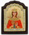 Saint Barbara Icon - Beveled Arched Engraved Silver, Gold & Wood