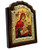 Virgin Mary with Child Icon (Theotokos) – Arched Engraved Silver, Gold & Wood