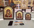 Saint Peter Religious Icon Arched Engraved Silver Natural Wood