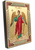 Guardian Angel Religious Icon Eastern Style Gold Engraved Natural Wood