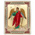 Guardian Angel Religious Icon Eastern Style Gold Engraved Natural Wood