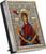 Holy Belt of Theotokos Crafted Icon on Canvas from Mount Athos (11 x 9 cm), Silver