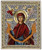 Holy Belt of Theotokos Crafted Icon on Canvas from Mount Athos (11 x 9 cm), Silver