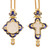 ZD023 + ZD024 Colorful Enamel Gold Plated Alloy Orthodox Church Bishop's Pectoral Necklace 2 Pcs/Set Priest's Cross