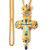 Gold Plated Greek Style Orthodox Church Pectoral Cross Necklace for Bishop Priest with Jesus Crucifix Image