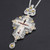 Alloy Silver Plated Pectoral Cross Necklace for New Priest Ordination with Color Stones