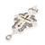 Alloy Silver Plated Pectoral Cross Necklace for New Priest Ordination with Color Stones