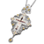 Alloy Silver Plated Pectoral Cross Necklace for New Priest Ordination with Color Stones