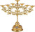 Orthodox 7-Branch Candle Holder, Gold Plated Zinc Alloy Church Candelabra with Cross and Enamel Details, 12" Liturgical Altar Candlestick for Religious Rituals