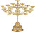 Orthodox 7-Branch Candle Holder, Gold Plated Zinc Alloy Church Candelabra with Cross and Enamel Details, 12" Liturgical Altar Candlestick for Religious Rituals