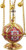 Orthodox Hanging Incense Burner, Gold Plated Zinc Alloy Thurible Censer with Bells and Enamel Floral Design, 6.5" Byzantine Liturgical Censer for Church Rituals