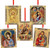 Religious Christmas Ornaments Nativity of Christ, Holy Family, Perpetual Help Icon, and Virgin Mary Icons, 2 Sided, Wooden, Red Ribbons, Orthodox Catholic Christian, Set of 5