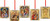 Religious Christmas Ornaments Nativity of Christ, Holy Family, Perpetual Help Icon, and Virgin Mary Icons, 2 Sided, Wooden, Red Ribbons, Orthodox Catholic Christian, Set of 5